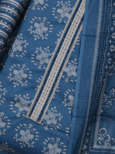 Patch Neck Cotton Blend Unstitched Suit With Dupatta